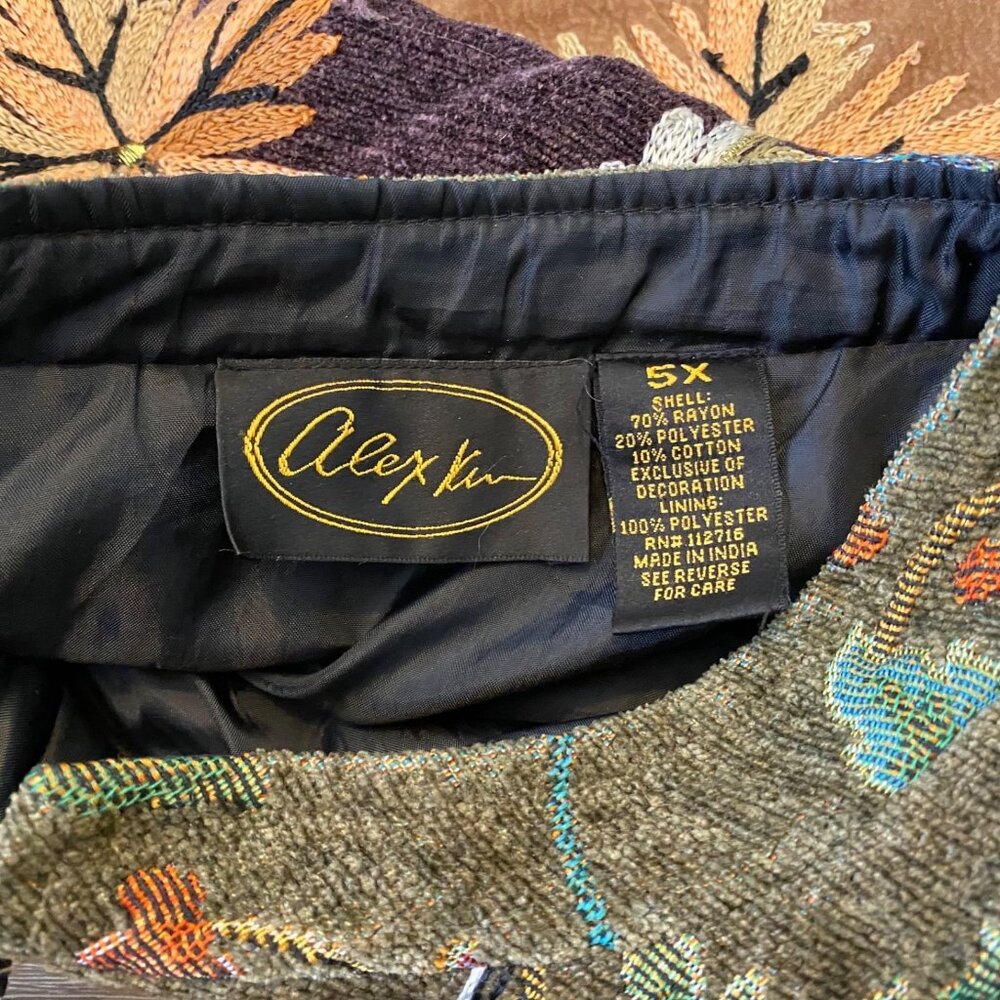 Alex Kim Jacket Tapestry Patchwork Mix Media Leaves Mulitcolor 5X Boho Eclectic - Picture 3 of 15